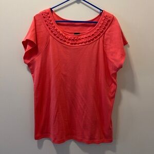 Rafaella Vibrant Coral Short Sleeve Top